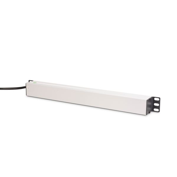 Digitus PDU Rack Power Strip 19 with overload protection, 8 Schuko CEE 7/3 (45°) sockets, 2m cable, Unischuko CEE 7/7 plug, 16A, (DN-95436)