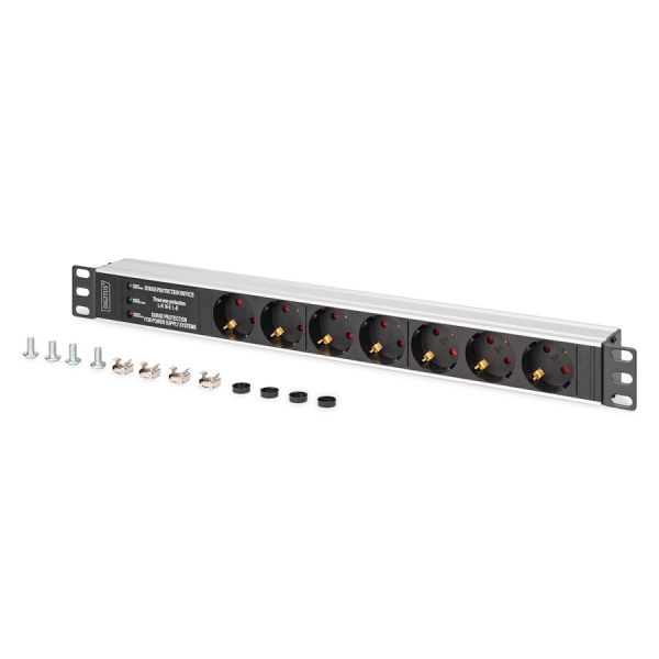 DIGITUS Steckdosenleiste 9-fach 19 Alu. 1HE 2m schwarz (DN-95440)