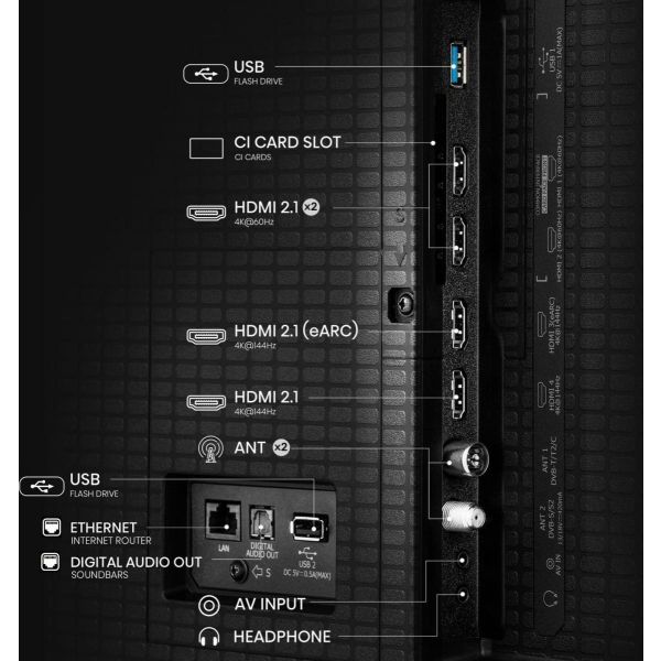 Hisense 50U7Q 127 cm (50") 4K Ultra HD Smart TV Wifi Zwart 450 cd/m² (20015613)