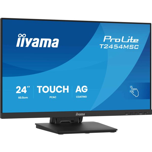 iiyama ProLite T2454MSC-B3AG computer monitor 60,5 cm (23.8") 1920 x 1080 Pixels Full HD LED Touchscreen Multi-gebruiker Zwart (T2454MSC-B3AG)