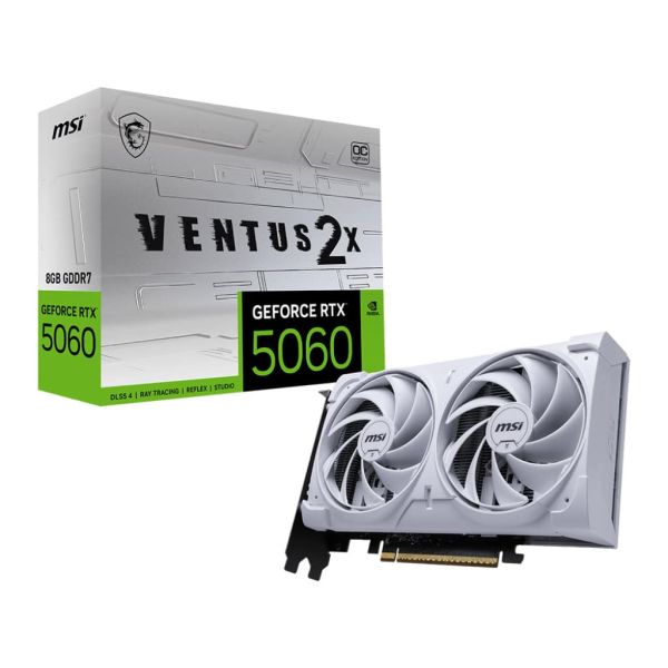 MSI GeForce RTX 5060 8G VENTUS 2X OC WHITE NVIDIA 8 GB GDDR7 (GEFORCE RTX 5060 8G VENTUS 2X OC WHITE)