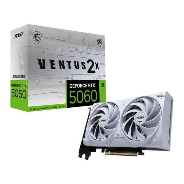 MSI GeForce RTX 5060 8G VENTUS 2X OC WHITE NVIDIA 8 GB GDDR7 (GEFORCE RTX 5060 8G VENTUS 2X OC WHITE)