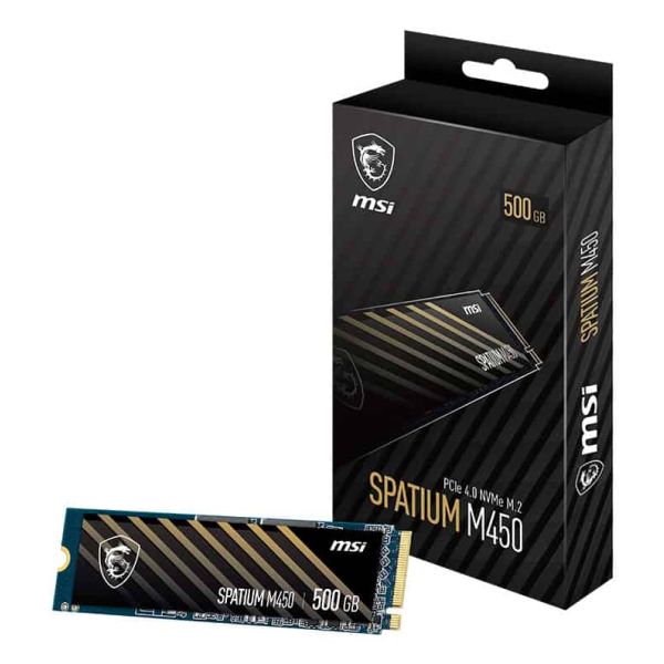 MSI Spatium M450 PCIe 4.0 NVMe M.2 500GB V1 PCI Express 4.0 3D NAND (SPATIUM M450 PCIE 4.0 NVME M.2 500GB V1)