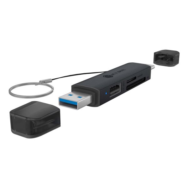 ICY BOX IB-CR203-CU3 geheugenkaartlezer USB 3.2 Gen 1 (3.1 Gen 1) Type-A/Type-C Zwart (IB-CR203-CU3) ICY BOX IB-CR203-CU3 geheugenkaartlezer USB 3.2 Gen 1 (3.1 Gen 1) Type-A/Type-C Zwart (IB-CR203-CU3)