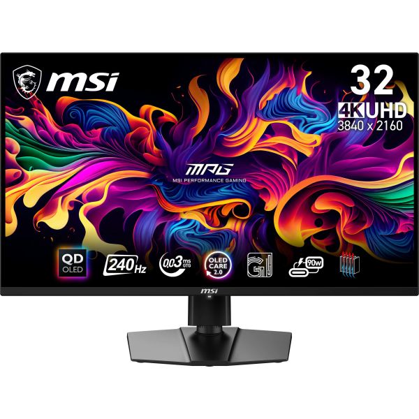 MSI MPG 321URX QD-OLED computer monitor 80 cm (31.5") 3840 x 2160 Pixels 4K Ultra HD Zwart (9S6-3DD29A-001)