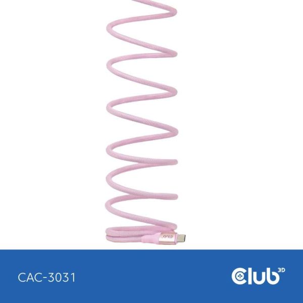 CLUB3D CAC-3031 USB-kabel USB 2.0 2 m USB C Roze (CAC-3031)