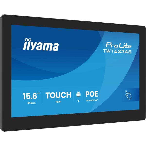 iiyama TW1623AS-B3P beeldkrant Interactief flatscreen 39,6 cm (15.6") LED Wifi 450 cd/m² Full HD Zwart Touchscreen Type processor Android 24/7 (TW1623AS-B3P)