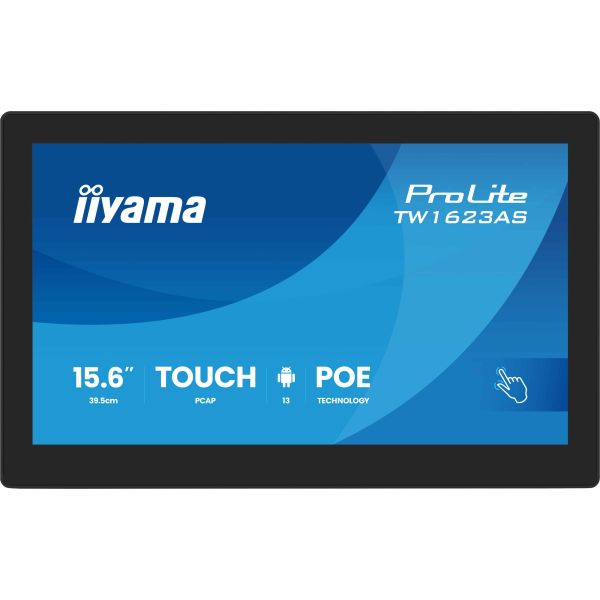 iiyama TW1623AS-B3P beeldkrant Interactief flatscreen 39,6 cm (15.6") LED Wifi 450 cd/m² Full HD Zwart Touchscreen Type processor Android 24/7 (TW1623AS-B3P)