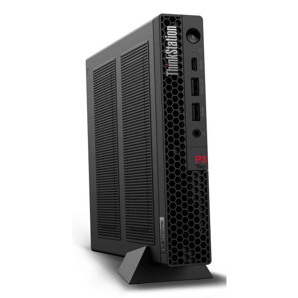 Lenovo ThinkStation P3 Tiny Intel® Core™ i7 i7-14700 32 GB DDR5-SDRAM 1 TB SSD NVIDIA T400 Windows 11 Pro Mini PC Workstation Zwart (30H000AWGE)  Lenovo ThinkStation P3 Tiny Intel® Core™ i7 i7-14700 32 GB DDR5-SDRAM 1 TB SSD NVIDIA T400 Windows 11 Pro Mini PC Workstation Zwart (30H000AWGE)