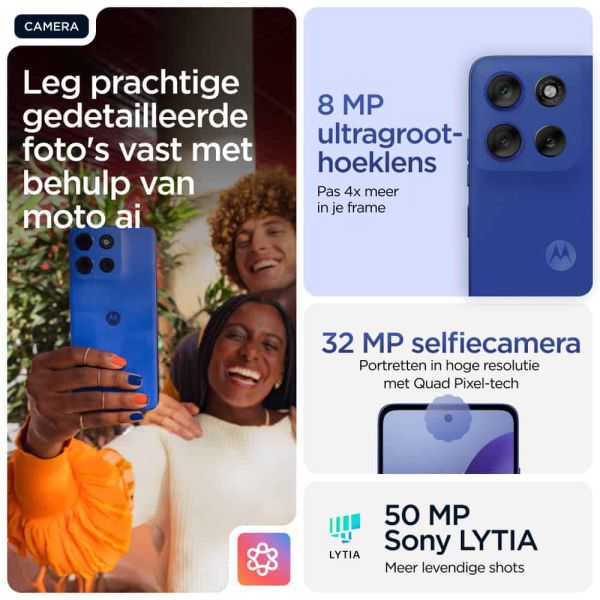 Motorola moto g56 5G 17,1 cm (6.72") Hybride Dual SIM Android 15 USB Type-C 8 GB 256 GB 5200 mAh Blauw (PB7Y0060IT)