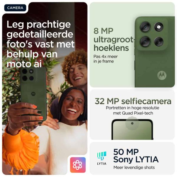 Motorola moto g56 5G 17,1 cm (6.72") Hybride Dual SIM Android 15 USB Type-C 8 GB 256 GB 5200 mAh Groen (PB7Y0062IT)