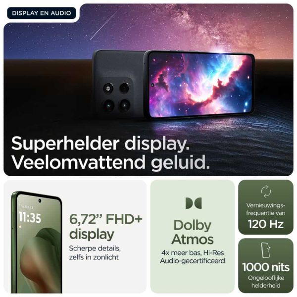 Motorola moto g56 5G 17,1 cm (6.72") Hybride Dual SIM Android 15 USB Type-C 8 GB 256 GB 5200 mAh Groen (PB7Y0062IT)