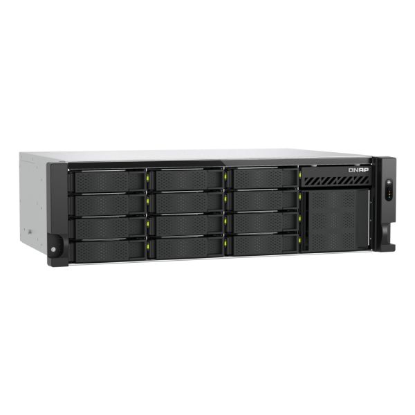 QNAP TS-H1655XEU-RP Opslagserver Rack (3U) Intel Atom® C5125 8 GB DDR4 0 TB QuTS hero Zwart, Grijs (TS-H1655XEU-RP-8G)