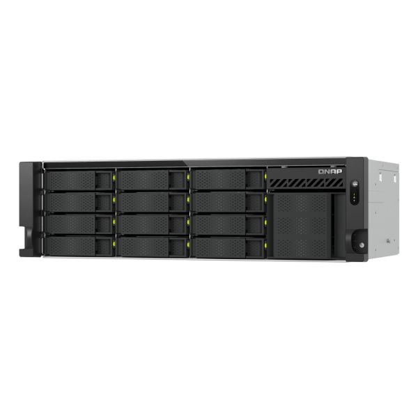 QNAP TS-H1655XEU-RP Opslagserver Rack (3U) Intel Atom® C5125 8 GB DDR4 0 TB QuTS hero Zwart, Grijs (TS-H1655XEU-RP-8G)