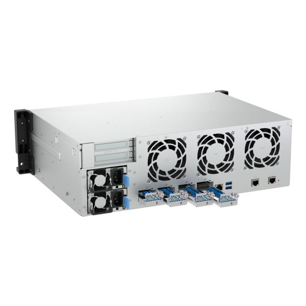 QNAP TS-H1655XEU-RP Opslagserver Rack (3U) Intel Atom® C5125 8 GB DDR4 0 TB QuTS hero Zwart, Grijs (TS-H1655XEU-RP-8G)