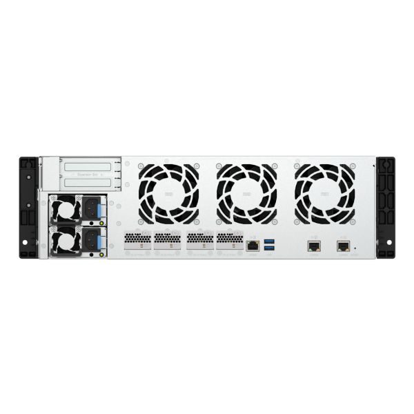 QNAP TS-H1655XEU-RP Opslagserver Rack (3U) Intel Atom® C5125 8 GB DDR4 0 TB QuTS hero Zwart, Grijs (TS-H1655XEU-RP-8G)
