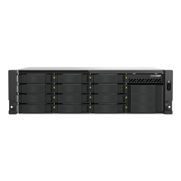 QNAP TS-H1655XEU-RP Opslagserver Rack (3U) Intel Atom® C5125 8 GB DDR4 0 TB QuTS hero Zwart, Grijs (TS-H1655XEU-RP-8G)
