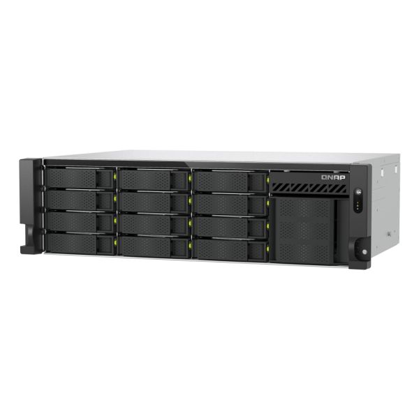 QNAP TS-H1655XEU-RP Opslagserver Rack (3U) Intel Atom® C5125 8 GB DDR4 0 TB QuTS hero Zwart, Grijs (TS-H1655XEU-RP-8G)