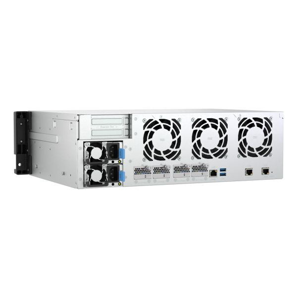 QNAP TS-H1655XEU-RP Opslagserver Rack (3U) Intel Atom® C5125 8 GB DDR4 0 TB QuTS hero Zwart, Grijs (TS-H1655XEU-RP-8G)