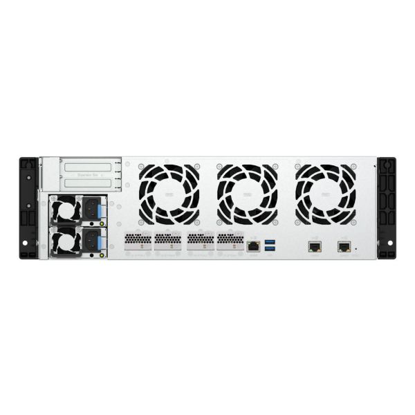 QNAP TS-H1655XEU-RP Opslagserver Rack (3U) Intel Atom® C5125 8 GB DDR4 0 TB QuTS hero Zwart, Grijs (TS-H1655XEU-RP-8G)