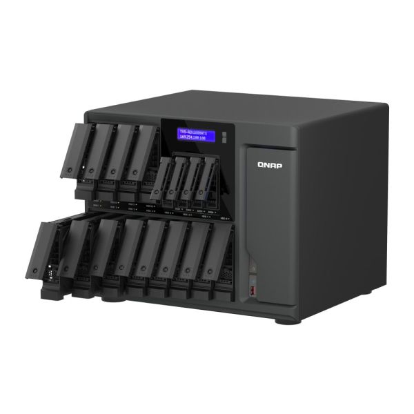 QNAP TVS-AIH1688ATX-U9-48G data-opslag-server NAS Tower 48 GB DDR5 0 TB QuTS hero Zwart (TVS-AIH1688ATX-U9-48G)