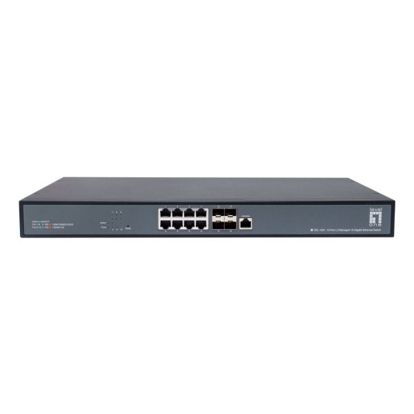 LevelOne XEL-1291 Managed L3 10G Ethernet (100/1000/10000) 1U Zwart (XEL-1291)