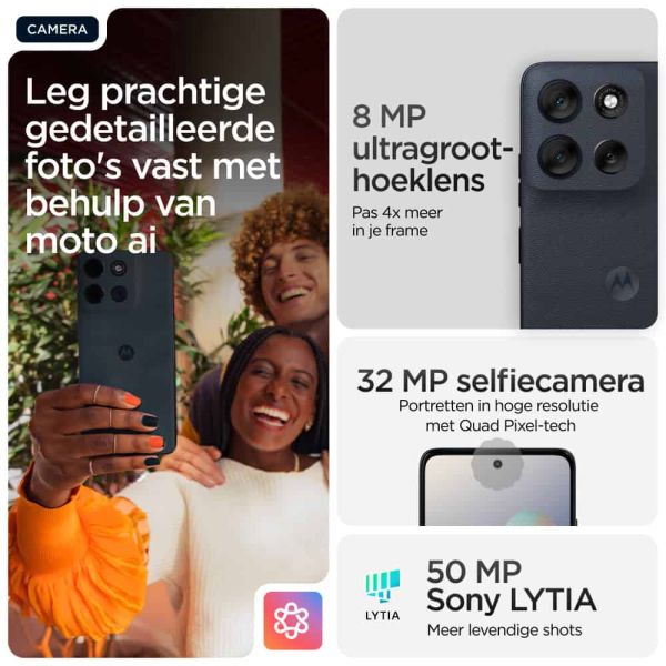 Motorola moto g56 5G 17,1 cm (6.72") Hybride Dual SIM Android 15 USB Type-C 8 GB 256 GB 5200 mAh Zwart (PB7Y0030PL) Motorola moto g56 5G 17,1 cm (6.72") Hybride Dual SIM Android 15 USB Type-C 8 GB 256 GB 5200 mAh Zwart (PB7Y0030PL)