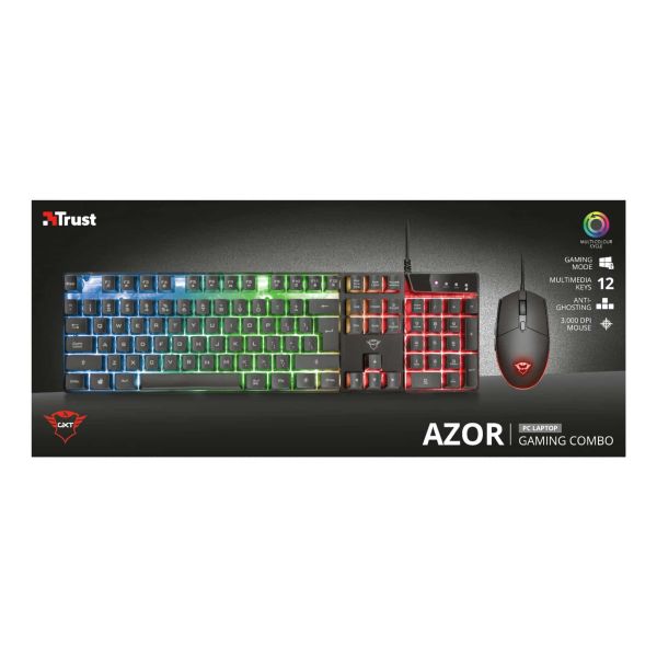 Trust GXT 838 Azor toetsenbord Inclusief muis Gamen USB Duits Zwart (23471)