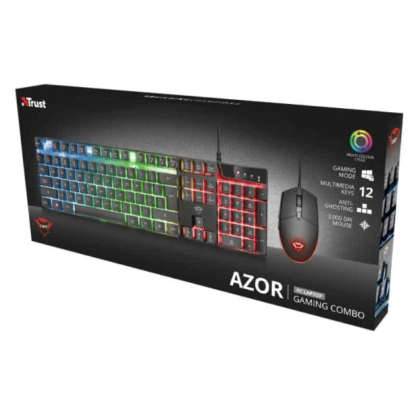 Trust GXT 838 Azor toetsenbord Inclusief muis Gamen USB Duits Zwart (23471)