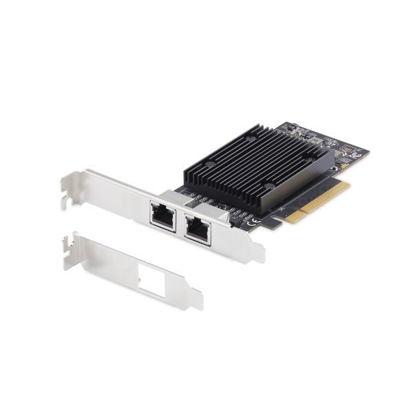StarTech.com 2-Port PCIe 10Gb Ethernet Netwerkkaart, 10GbE Netwerk Adapter, Broadcom BCM57416 Chipset, Dual RJ45 10GBase-T/Gigabit, NIC Kaart, Windows & Linux, TAA (PR210B-NETWORK-CARD)