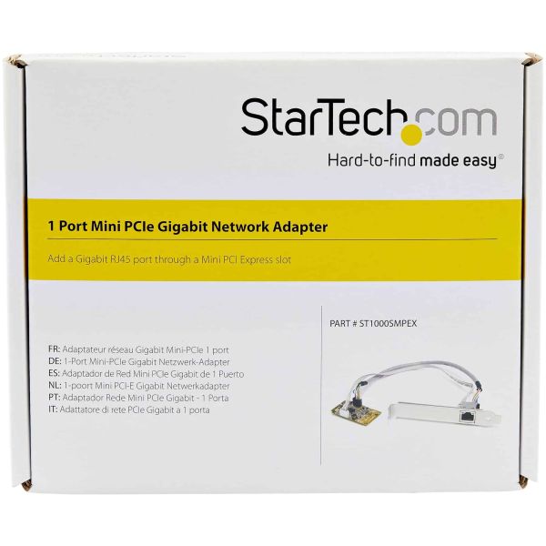 StarTech.com Mini PCI Express Gigabit Ethernet Netwerk adapter kaart (ST1000SMPEX) StarTech.com Mini PCI Express Gigabit Ethernet Netwerk adapter kaart (ST1000SMPEX)