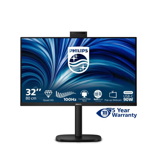Philips 3000 series 32B2U3601H/00 computer monitor 80 cm (31.5") 2560 x 1440 Pixels Quad HD LCD Zwart (32B2U3601H/00)