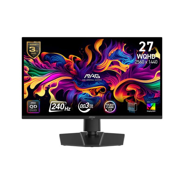 MSI MAG 271QPXDE QD-OLED E2 (67.3 cm (26.5 Zoll), schwarz, WQHD, Adaptive-Sync, USB-C, 240Hz Panel) (9S6-3CD89T-038)