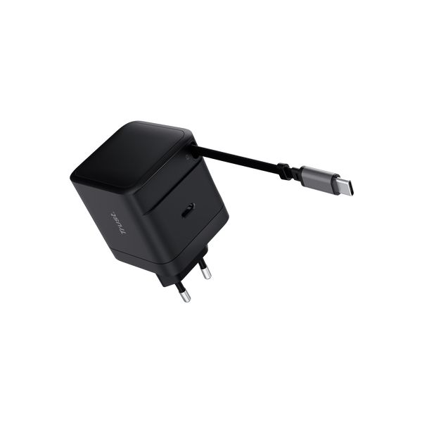 Trust Maxo Intrekbare USB-C-PD-oplader van 65 W (25805)  Trust Maxo Intrekbare USB-C-PD-oplader van 65 W (25805)