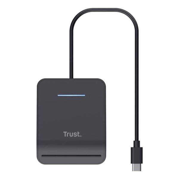 Trust Primo Smartcard Reader - Smartcardlezer – USB en USB-C aansluiting – Compact ontwerp – Zwart (26061)