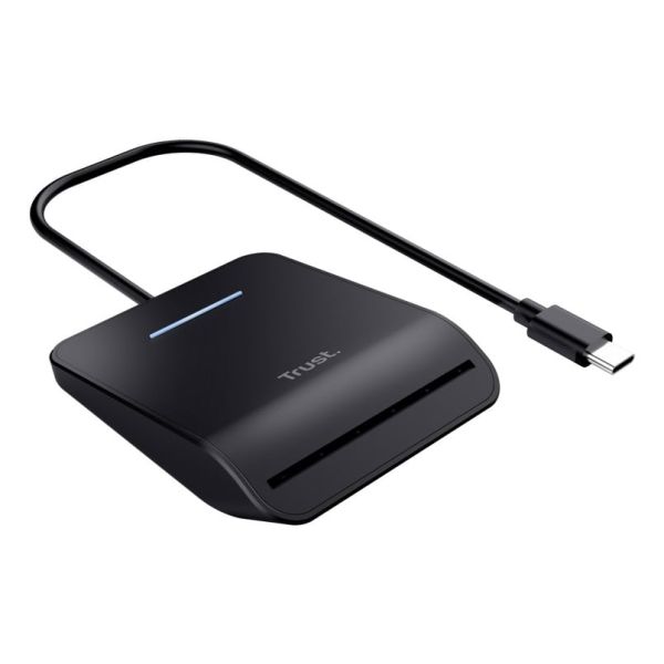 Trust Primo Smartcard Reader - Smartcardlezer – USB en USB-C aansluiting – Compact ontwerp – Zwart (26061)