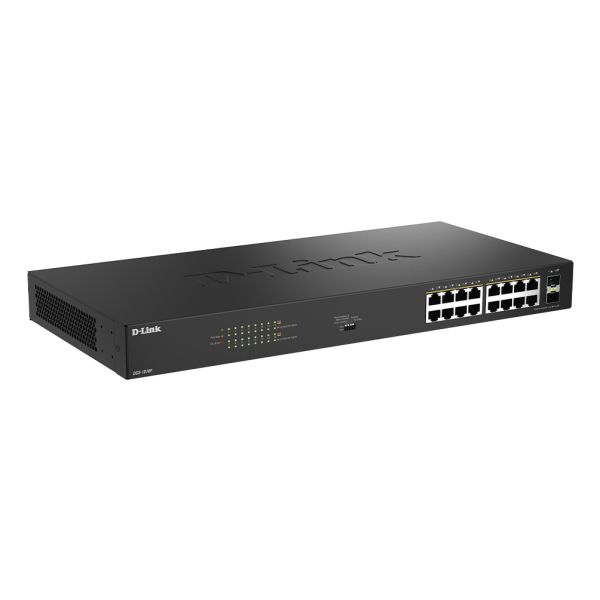 D-Link DGS-1018P Unmanaged Gigabit Ethernet (10/100/1000) Power over Ethernet (PoE) Zwart (DGS-1018P/E)