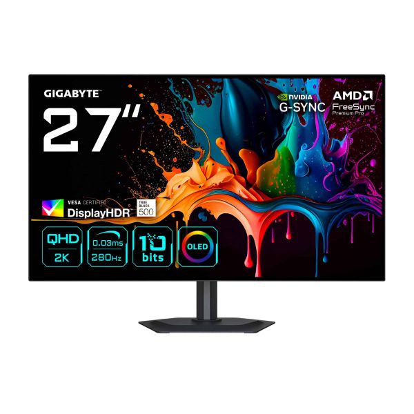 GIGABYTE MO27Q28G computer monitor 68,6 cm (27") 2560 x 1440 Pixels Quad HD OLED Zwart (MO27Q28G)