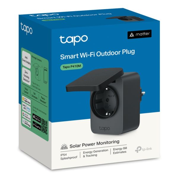 TP-Link Tapo P410M smart plug 3680 W Thuis Zwart (TAPO P410M)