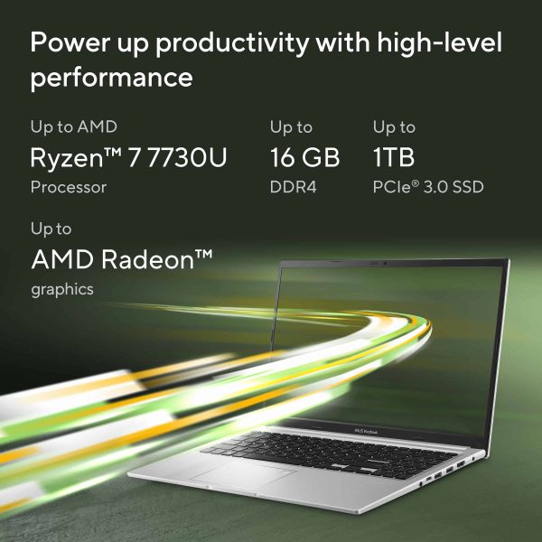 ASUS Vivobook 15 M1502YA-NJ667W AMD Ryzen™ 7 5825U Laptop 39,6 cm (15.6") Full HD 16 GB DDR4-SDRAM 512 GB SSD Wi-Fi 5 (802.11ac) Windows 11 Home Nederlands Zilver (90NB0X22-M00ZM0)  ASUS Vivobook 15 M1502YA-NJ667W AMD Ryzen™ 7 5825U Laptop 39,6 cm (15.6") Full HD 16 GB DDR4-SDRAM 512 GB SSD Wi-Fi 5 (802.11ac) Windows 11 Home Nederlands Zilver (90NB0X22-M00ZM0)