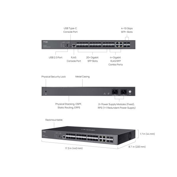 TP-Link Omada Switch 24x GE SG5428XF (SG5428XF(UN))