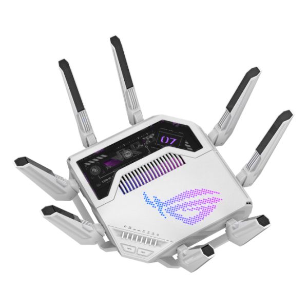 ASUS ROG Rapture GT-BE19000AI draadloze router 10 Gigabit Ethernet Tri-band (2,4 GHz / 5 GHz / 6 GHz) Wit (90IG09S0-MO9A0V) ASUS ROG Rapture GT-BE19000AI draadloze router 10 Gigabit Ethernet Tri-band (2,4 GHz / 5 GHz / 6 GHz) Wit (90IG09S0-MO9A0V)