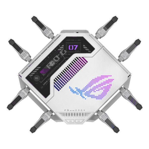 ASUS ROG Rapture GT-BE19000AI draadloze router 10 Gigabit Ethernet Tri-band (2,4 GHz / 5 GHz / 6 GHz) Wit (90IG09S0-MO9A0V) ASUS ROG Rapture GT-BE19000AI draadloze router 10 Gigabit Ethernet Tri-band (2,4 GHz / 5 GHz / 6 GHz) Wit (90IG09S0-MO9A0V)