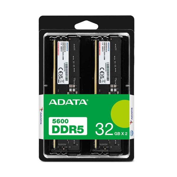 ADATA AD5U560032G-DT geheugenmodule 64 GB 2 x 32 GB DDR5 (AD5U560032G-DT)  ADATA AD5U560032G-DT geheugenmodule 64 GB 2 x 32 GB DDR5 (AD5U560032G-DT)