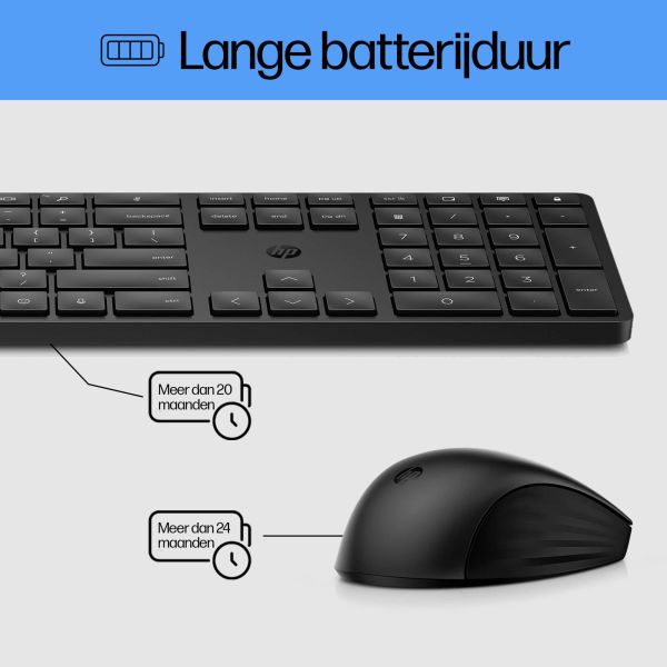 HP 650 draadloze toetsenbord- en muiscombinatie (4R016AA#ABH)  HP 650 draadloze toetsenbord- en muiscombinatie (4R016AA#ABH)