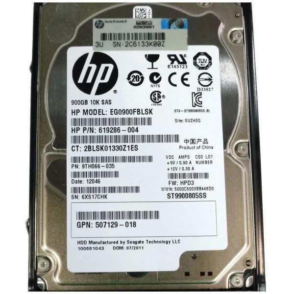 HPE 900GB hot-plug SAS HDD - (EG0900JFCKB-RFB)