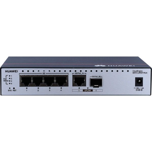 Huawei CloudEngine S5731-L4P2HT-RUA Managed L2 Gigabit Ethernet (10/100/1000) Power over Ethernet (PoE) Zwart, Zilver (S5731-L4P2HT-RUA)