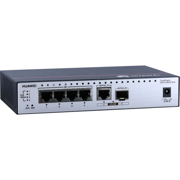 Huawei CloudEngine S5731-L4P2HT-RUA Managed L2 Gigabit Ethernet (10/100/1000) Power over Ethernet (PoE) Zwart, Zilver (S5731-L4P2HT-RUA)