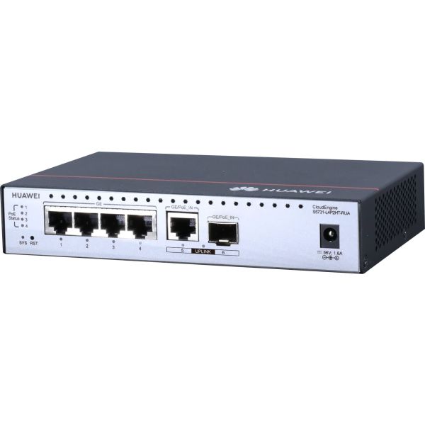 Huawei CloudEngine S5731-L4P2HT-RUA Managed L2 Gigabit Ethernet (10/100/1000) Power over Ethernet (PoE) Zwart, Zilver (S5731-L4P2HT-RUA)