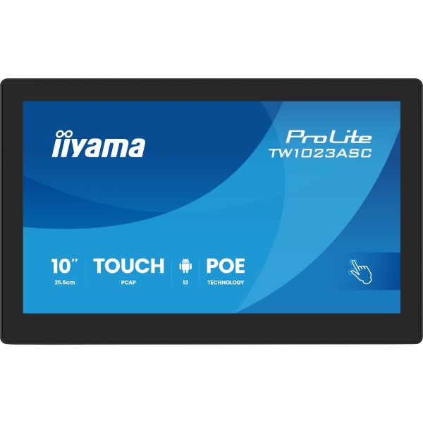 iiyama TW1023ASC-B3P beeldkrant Kiosk-ontwerp 25,6 cm (10.1") Wifi 385 cd/m² WXGA Zwart Touchscreen Type processor Android 24/7 (TW1023ASC-B3P)